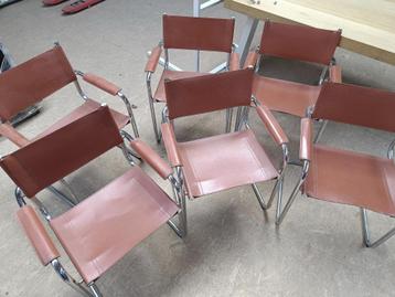6 stijlvolle bruine vergaderstoelen, Huis en Inrichting, Ophalen, Zo goed als nieuw, Bruin, Bureaustoel