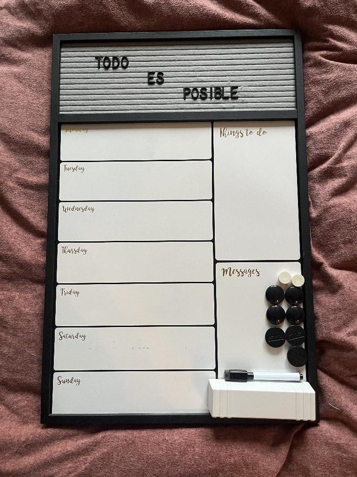 Handige planner / whiteboard te koop!, Huis en Inrichting, Woonaccessoires | Memoborden, Zo goed als nieuw, Magneetbord, Ophalen