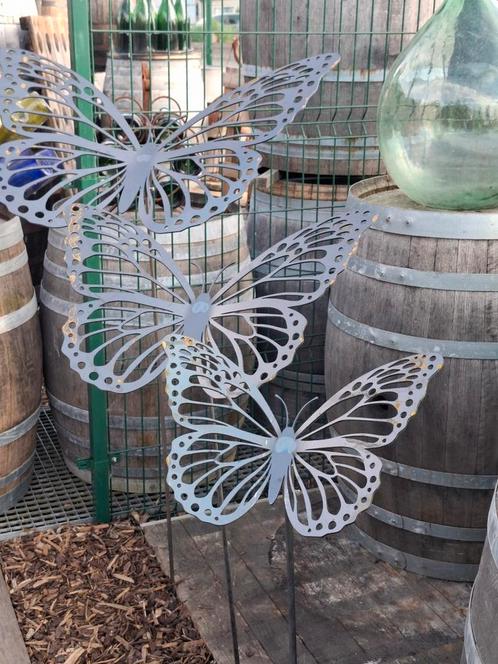 EYECATHER  voor elke tuin! Grote vlinders in dik Cortenstaal, Tuin en Terras, Tuinwanddecoratie, Zo goed als nieuw, Ophalen