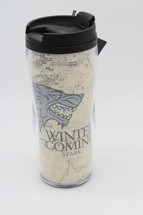 Travel Mug Tumbler Winter is Coming - Game of Thrones (A), Verzamelen, Film en Tv, Zo goed als nieuw, Tv, Gebruiksvoorwerp, Ophalen of Verzenden