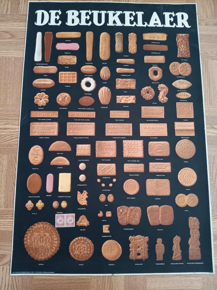 affiche DEBEUKELAER koekjes, Collections, Posters & Affiches, Utilisé, Autres sujets/thèmes, Affiche ou Poster pour porte ou plus grand