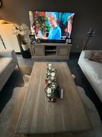 Masief eikel salan tafel en tv kast, Huis en Inrichting, Tafels | Salontafels, Ophalen, Gebruikt, 150 tot 200 cm, Eikenhout