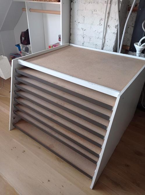 Tekeningkast of plannen kast met 8 lades, Huis en Inrichting, Kasten | Roldeurkasten en Archiefkasten, Gebruikt, Metaal, Ophalen