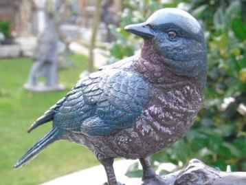 bronzen beeld van een vogel (3) op een tak... beschikbaar voor biedingen