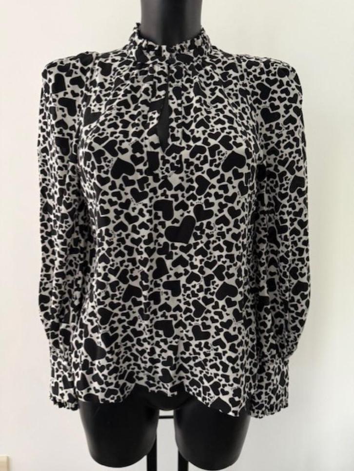 Ongedragen zijden blouse Zadig & Voltaire met hartjes, Kleding | Dames, Blouses en Tunieken, Nieuw, Maat 34 (XS) of kleiner, Wit