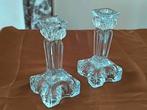 Set van 2 glazen kandelaars, Ophalen of Verzenden, Glas