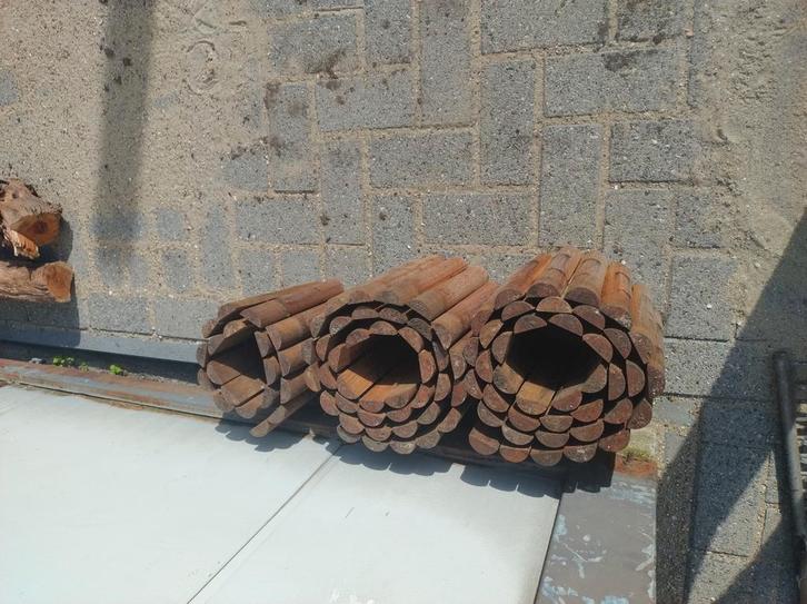 Hardhouten borderrol, Tuin en Terras, Tuinhekken en Hekwerk, Gebruikt, Ophalen