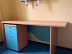 Bureau bois clair avec caisson tiroirs – chambre enfant/ado, Ophalen, Zo goed als nieuw, Bureau