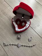 Mooie set zilver 925 oorbellen ketting armband hanger nieuw, Antiek en Kunst, Ophalen, Zilver