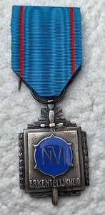 Medaille, Nat Verbond oorlogsinvaliden 14-18 + 40-45 Zilver, Ophalen of Verzenden, Landmacht, Lintje, Medaille of Wings