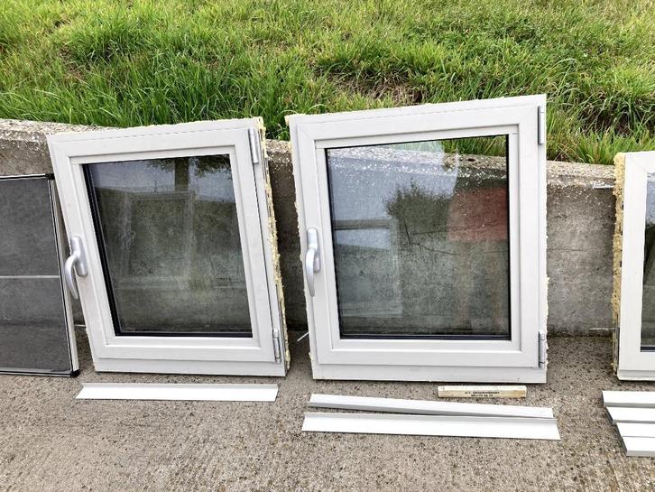4 aluminium ramen met hoogrendementsbeglazing (lot of apart), Doe-het-zelf en Bouw, Glas en Ramen, Gebruikt, Gevelraam of Ruit