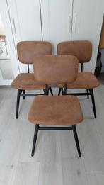 Stijlvolle lederen stoelen (3 stuks), Huis en Inrichting, Stoelen, Ophalen, Gebruikt, Leer, Drie