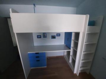 Hoogslaper/bedcombi (bed/kast/bureau/matras) IKEA SMASTAD beschikbaar voor biedingen