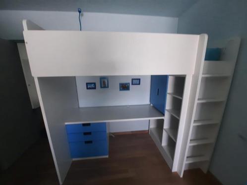 Hoogslaper/bedcombi (bed/kast/bureau/matras) IKEA SMASTAD, Huis en Inrichting, Slaapkamer | Bedden, Gebruikt, Eenpersoons, 90 cm