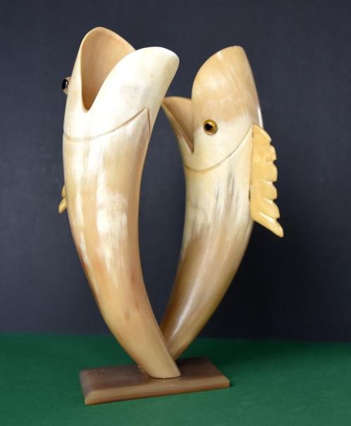 Vintage vissen van hoorn, Antiek en Kunst, Curiosa en Brocante, Ophalen