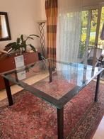 Dikke glazen tafel in zeer goede staat (150x150), Ophalen, Glas