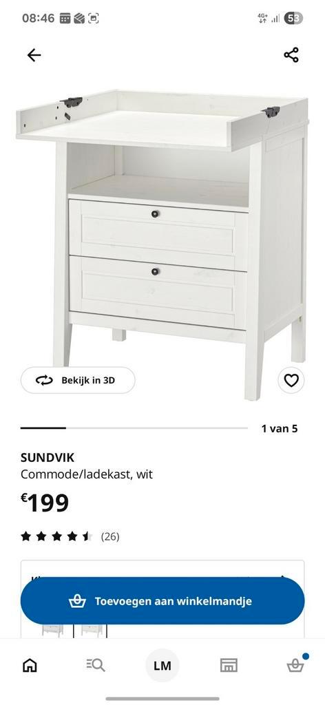 Verzorgingstafel IKEA SUNDVIK – stevig en functioneel, Kinderen en Baby's, Kinderkamer | Commodes en Kasten, Ophalen
