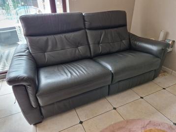 Lederen tweezits relaxzetel, 75 à 100 cm, 200 à 250 cm, Banc droit, Enlèvement