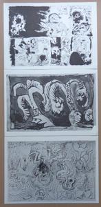 PIERRE ALECHINSKY / LOT VAN 3 STUKS / ZW-W LITHO / 32x45cm, Ophalen of Verzenden