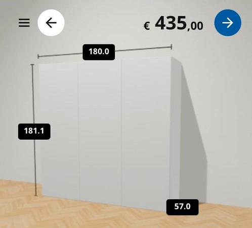 3 IKEA PLATSA kasten met FONNES deuren + 15 leggers  - wit, Huis en Inrichting, Kasten | Overige, Zo goed als nieuw, Ophalen
