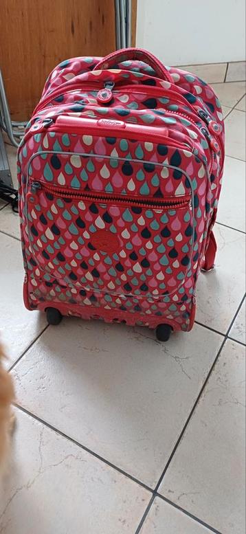 Cartable kipling trolley, 40 à 50 cm, Enlèvement ou Envoi, Rose, Utilisé