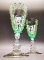 2x Saint St.Louis uranium glazen "Mikado", geen Baccarat VSL, Ophalen of Verzenden