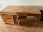 Teak bureau 180x90 cm, Ophalen of Verzenden, Bureau