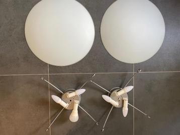2 ronde plafondlampen, elk 3 lampen, 45 cm breed beschikbaar voor biedingen