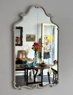 Grand miroir antique patiné, Enlèvement, Utilisé, 50 à 75 cm, 100 à 150 cm