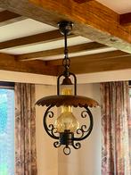 Rustieke hanglamp - smeedijzer en koper, Ophalen, Zo goed als nieuw