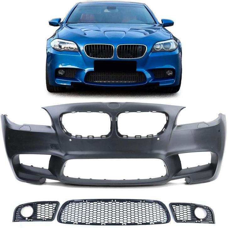 Voorbumper+ Grill M Pakket Look Voor Bmw 5 Serie F10 Met PDC, Auto diversen, Tuning en Styling, Verzenden