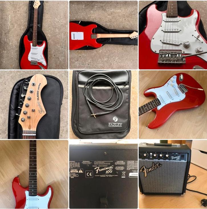 Gitaarset: Fazley Classic + Fender Versterker, Muziek en Instrumenten, Snaarinstrumenten | Gitaren | Elektrisch, Zo goed als nieuw