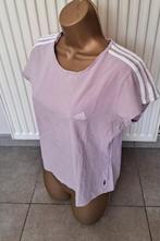 Vintage Zacht Lila 3-Stripes T-Shirt van Adidas  Large 40/42, Taille 42/44 (L), Manches courtes, Enlèvement ou Envoi, Adidas