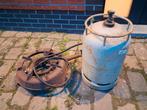 gasfles(leeg) + gasbekken, Caravans en Kamperen, Ophalen, Gebruikt