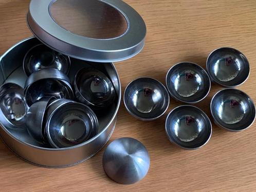 16 handige design rvs schaaltjes 5cm in metalen opbergdoos, Huis en Inrichting, Keuken | Keukenbenodigdheden, Nieuw, Ophalen of Verzenden