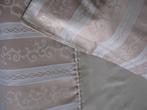 Beige gestreepte 1-persoons dekbedovertrek + sloop., Ophalen of Verzenden, Gebruikt, Beige, Dekbedovertrek