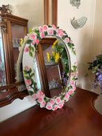 Miroir ovale en résine style floral rose (miroir princesse), Ovale, Neuf