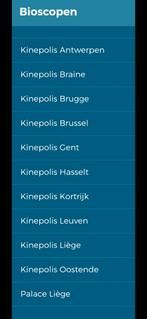 Cinematickets aan €10 per stuk, Tickets en Kaartjes, Drie personen of meer, Niet van toepassing, Vrijkaartje alle films