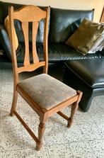 6 chaises en bois massif avec sièges en tissu., Enlèvement