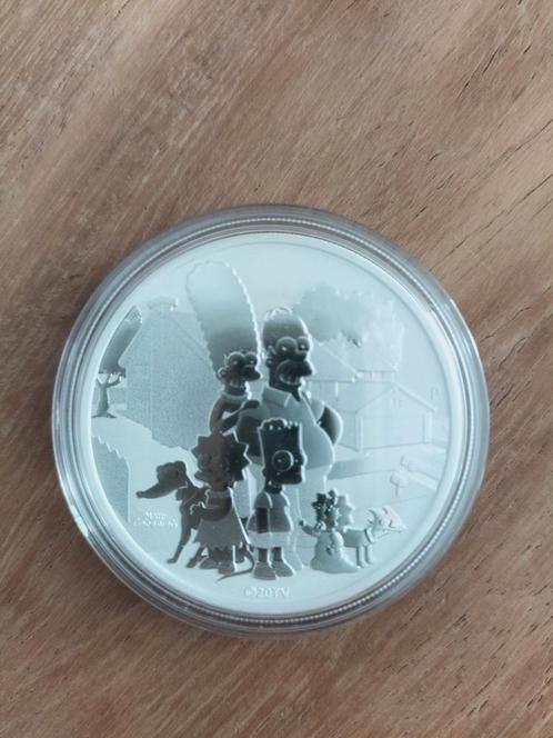 2x 1 oz zilver munten "the Simpsons" in perfecte staat!, Postzegels en Munten, Edelmetalen en Baren, Zilver, Ophalen of Verzenden