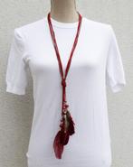 NIEUW - Prachtige ketting met lange veren, Handtassen en Accessoires, Kettingen, Ophalen of Verzenden, Nieuw