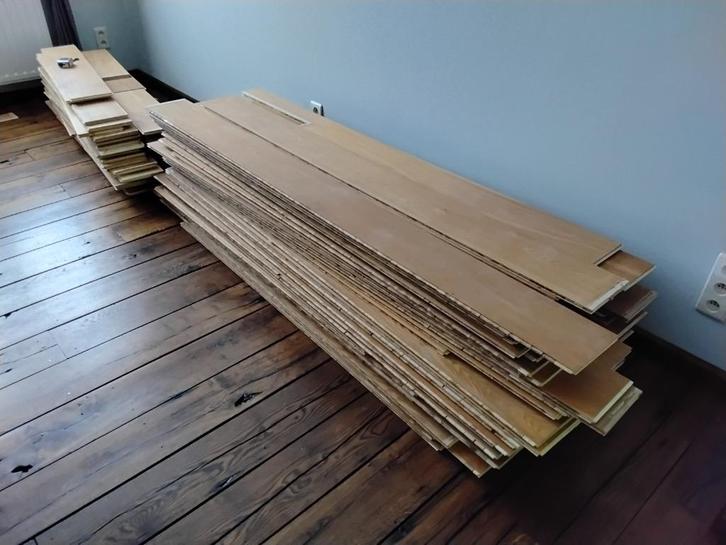 Eiken samengestelde parket, Doe-het-zelf en Bouw, Vloerdelen en Plavuizen, Gebruikt, Parket, Hout, Ophalen