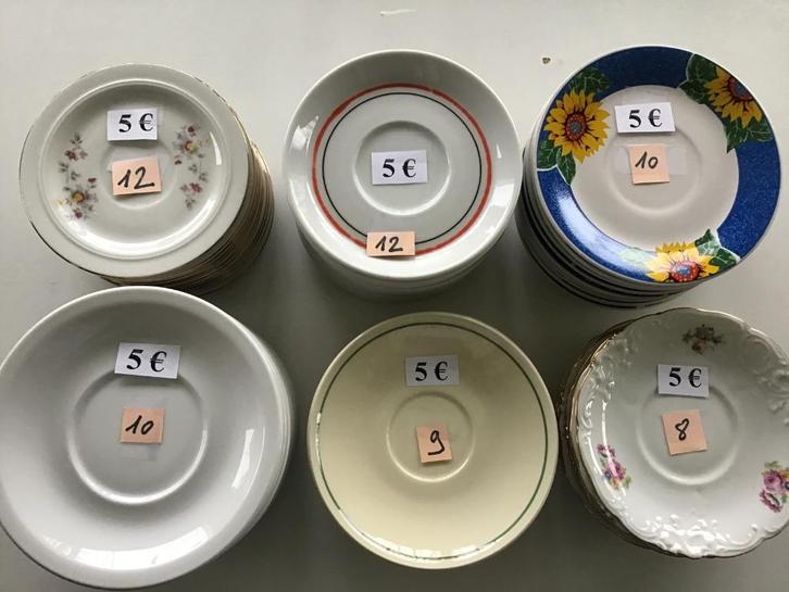 6 setjes ondertassen aan 5 euro per setje van 12, Huis en Inrichting, Keuken | Servies, Zo goed als nieuw, Ophalen of Verzenden