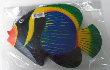 HOUTEN VIS 25 CM Nr 2 ZWART BLAUW NIEUW. beschikbaar voor biedingen