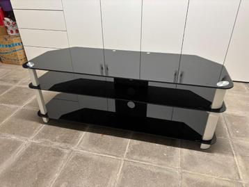 Meuble TV noir en verre beschikbaar voor biedingen