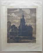 EMILE LECOMTE / KASTEEL VAN HAVRE MONS / ZW-W ETS / 53x43cm, Antiek en Kunst, Kunst | Etsen en Gravures, Ophalen of Verzenden