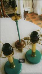 Lampadaires, nachtlampen, tafellamp met koper 3 stuks, Huis en Inrichting, Ophalen of Verzenden, Metaal, Zo goed als nieuw, Vintage Hollywood Regency Style tafellampen en nachtlampen