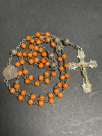 Chapelet ancien en argent avec corail — Art Nouveau, Enlèvement ou Envoi, Argent