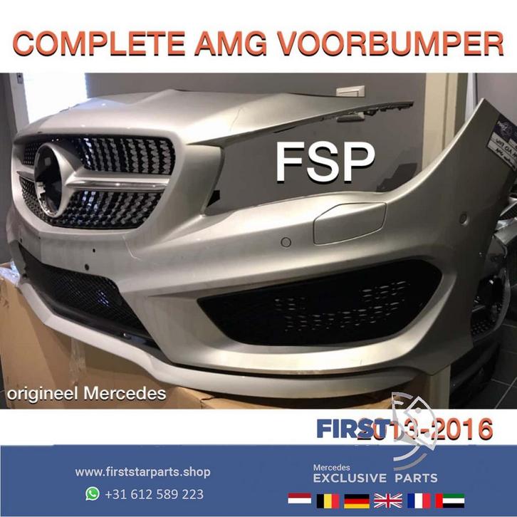 W117 CLA 45 AMG VOORBUMPER 2013-2016 COMPLEET + DIAMOND GRIL, Auto-onderdelen, Carrosserie, Bumper, Mercedes-Benz, Voor, Gebruikt
