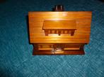 Vintage houten spaarpot, Verzamelen, Ophalen of Verzenden, Hout, Object of Gebouw